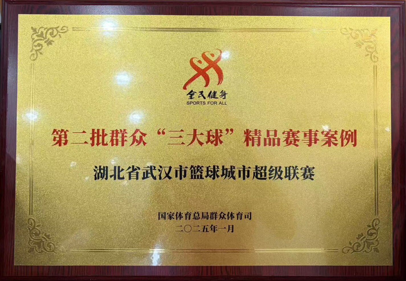 群众三大球精品赛事案例证书